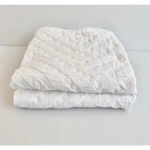 TWO West Elm Parquet Standard Shams Crisp White Decor Sham Geometric Classic